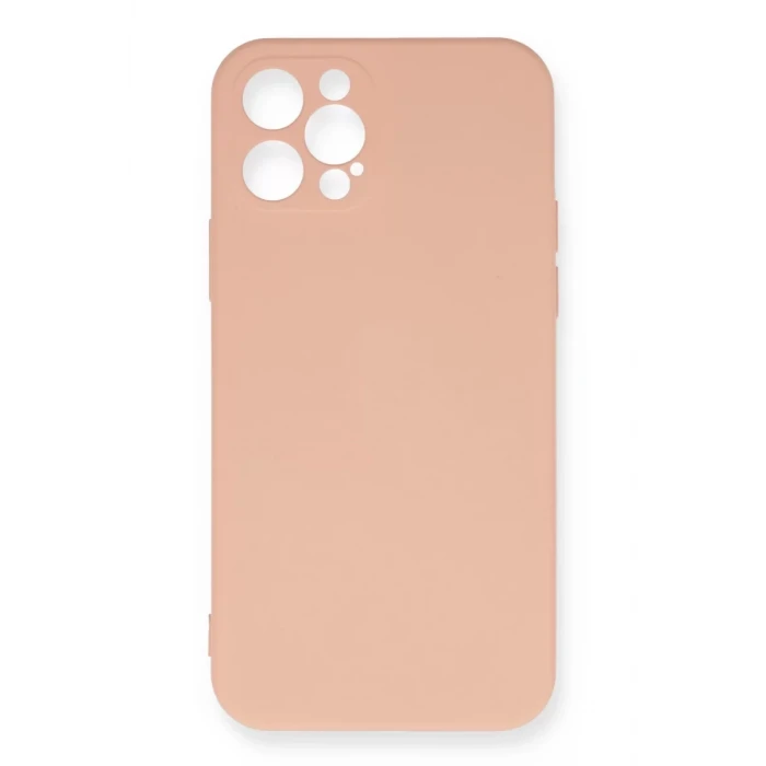 Newface Apple iPhone 12 Pro Max Kılıf Nano içi Kadife Silikon - Pudra