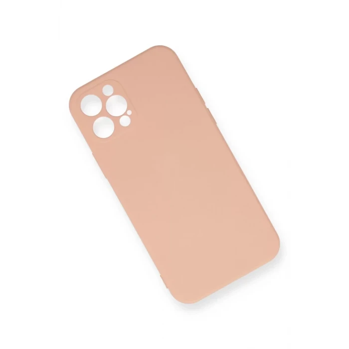 Newface Apple iPhone 12 Pro Max Kılıf Nano içi Kadife Silikon - Pudra