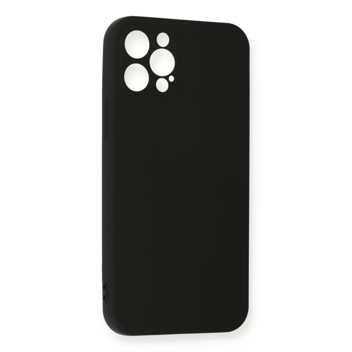 Newface Apple iPhone 12 Pro Max Kılıf Nano içi Kadife Silikon - Siyah
