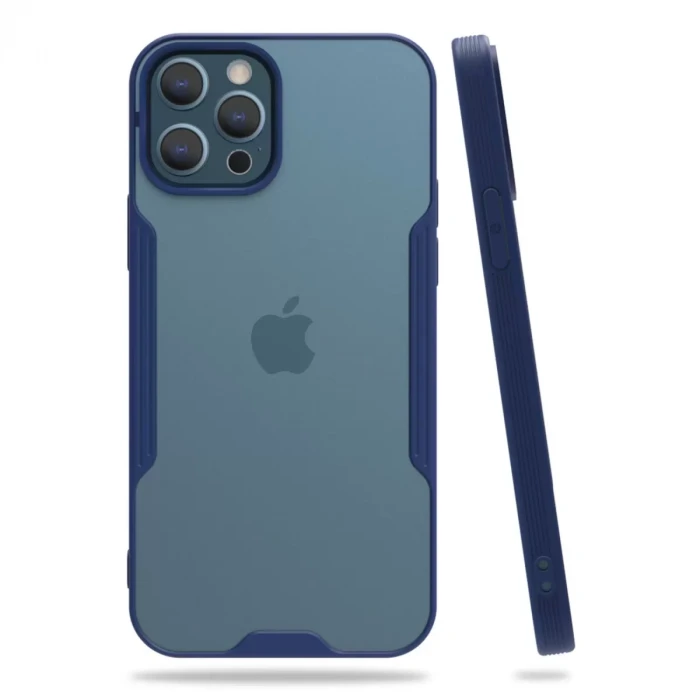 Newface Apple iPhone 12 Pro Max Kılıf Platin Silikon - Lacivert