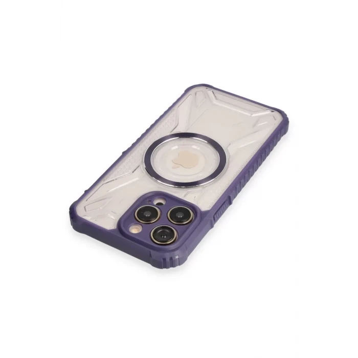 Newface Apple iPhone 12 Pro Max Kılıf Prag Magneticsafe Kapak - Derin Mor