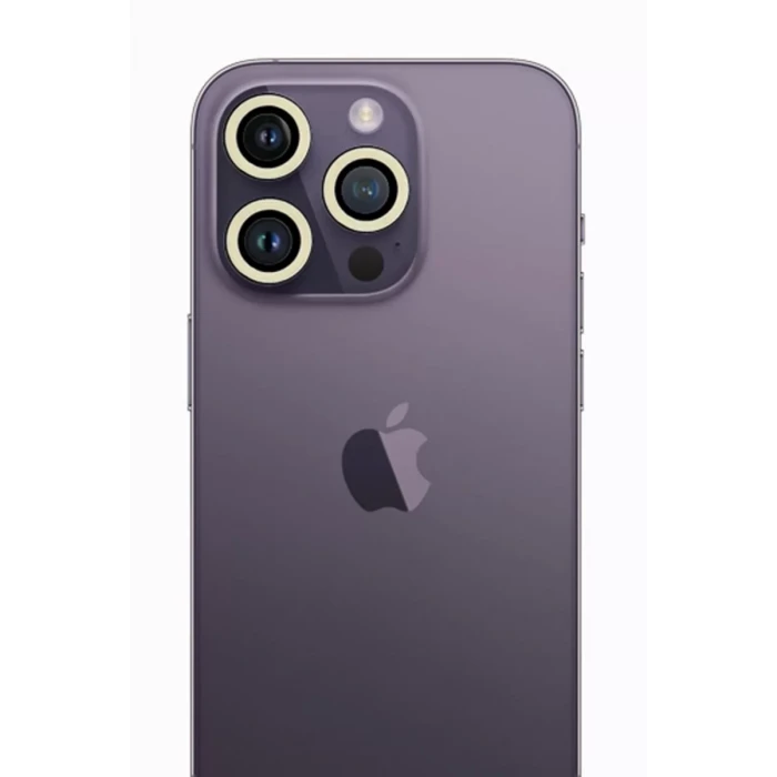 Newface Apple iPhone 12 Pro Max Neon Fosforlu Kamera Lens - Beyaz