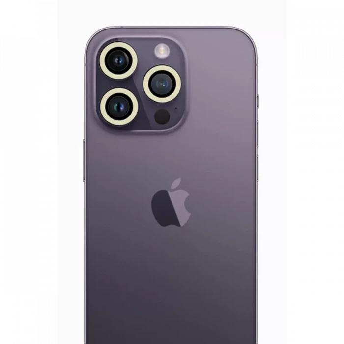 Newface Apple iPhone 12 Pro Max Neon Fosforlu Kamera Lens - Beyaz