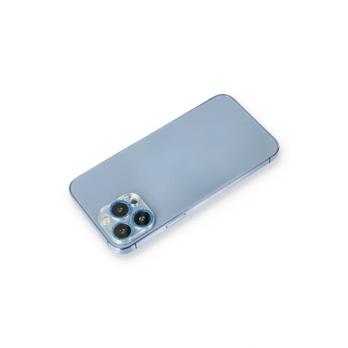 Newface Apple iPhone 12 Pro Max Shine Kamera Lens Koruma Cam - Mavi