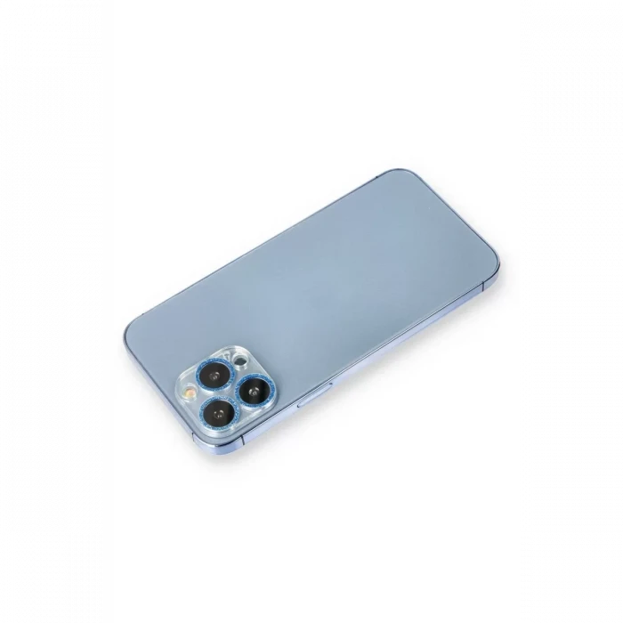 Newface Apple iPhone 12 Pro Max Shine Kamera Lens Koruma Cam - Mavi