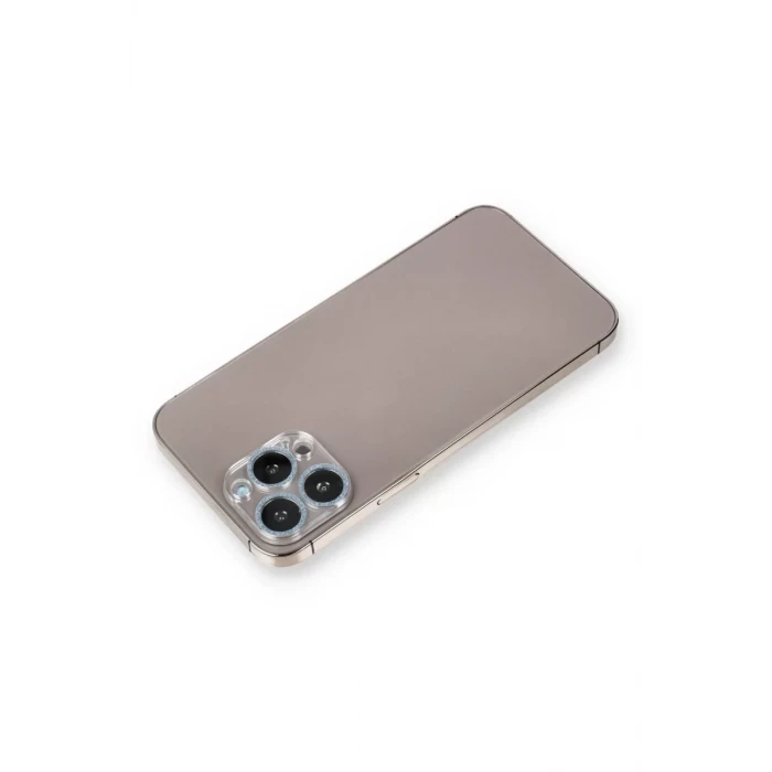 Newface Apple iPhone 12 Pro Max Shine Kamera Lens Koruma Cam - Sierra Blue