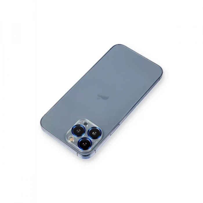 Newface Apple iPhone 12 Pro Metal Kamera Lens Koruma Cam - Mavi