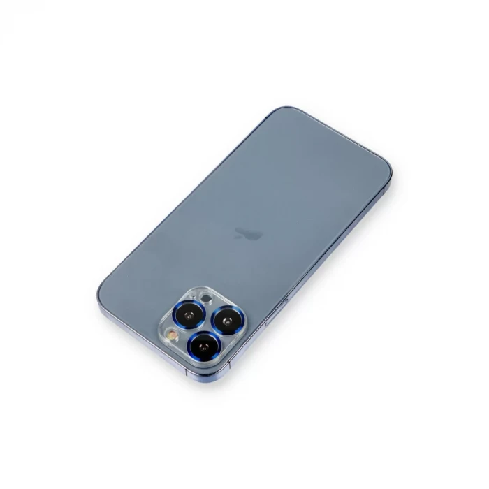 Newface Apple iPhone 12 Pro Metal Kamera Lens Koruma Cam - Mavi