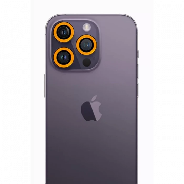Newface Apple iPhone 12 Pro Neon Fosforlu Kamera Lens - Sarı