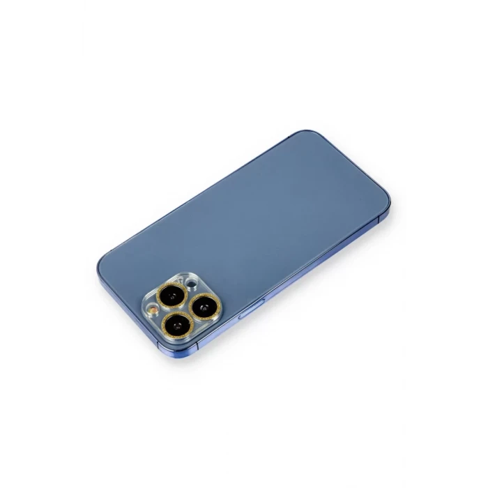 Newface Apple iPhone 12 Pro Shine Kamera Lens Koruma Cam - Gold