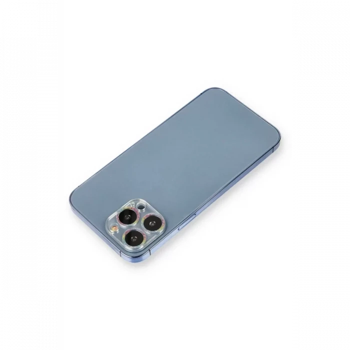 Newface Apple iPhone 12 Pro Shine Kamera Lens Koruma Cam - Rainbow