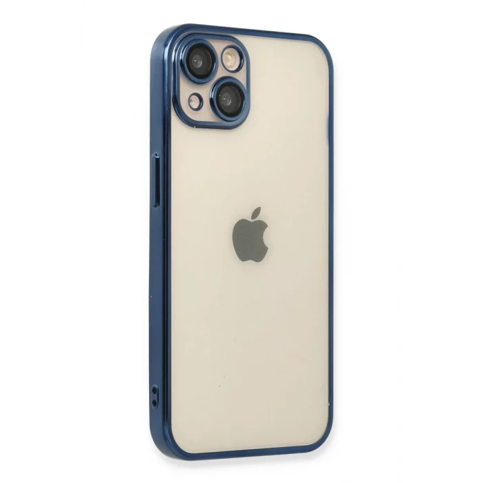 Newface Apple iPhone 13 Kılıf Razer Lensli Silikon - Lacivert