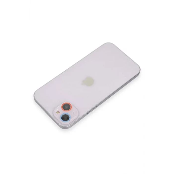 Newface Apple iPhone 13 Mini Renkli Kamera Lens Koruma Cam - Pembe-Mavi
