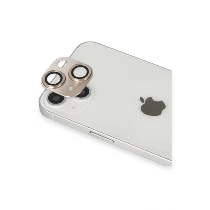 Newface Apple iPhone 13 Pers Alüminyum Kamera Lens - Gold