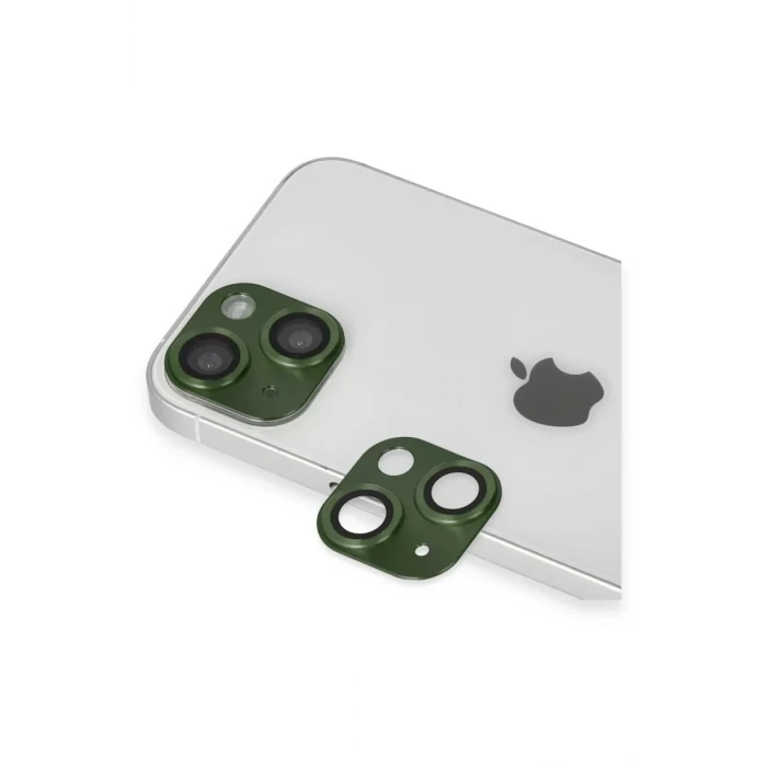 Newface Apple iPhone 13 Pers Alüminyum Kamera Lens - Yeşil