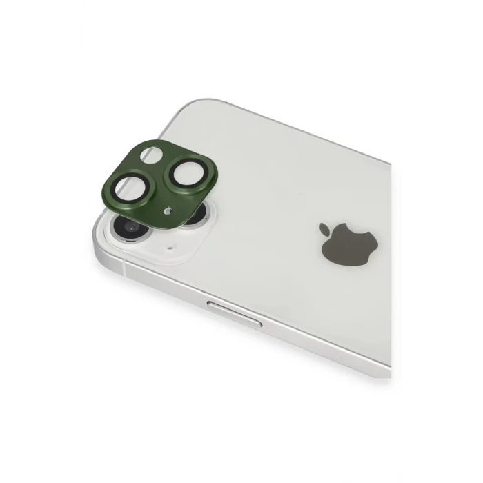 Newface Apple iPhone 13 Pers Alüminyum Kamera Lens - Yeşil