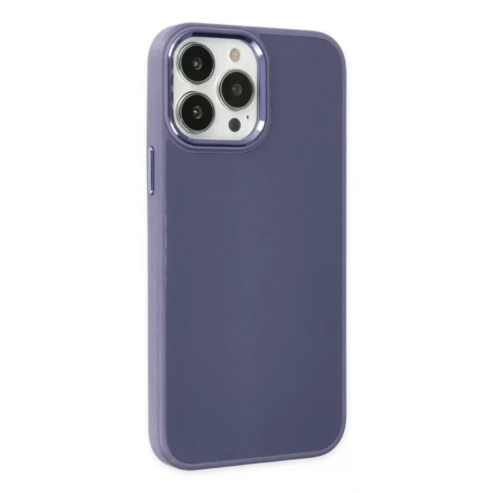 Newface Apple iPhone 13 Pro Kılıf Asya Deri Silikon - Mor
