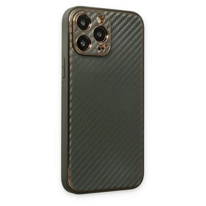 Newface Apple iPhone 13 Pro Kılıf Coco Karbon Silikon - Füme