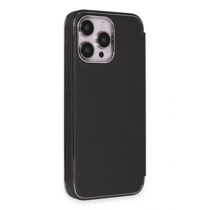 Newface Apple iPhone 13 Pro Kılıf Dolpin Kapaklı - Siyah