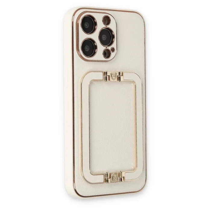 Newface Apple iPhone 13 Pro Max Kılıf Coco Elit Kapak - Beyaz