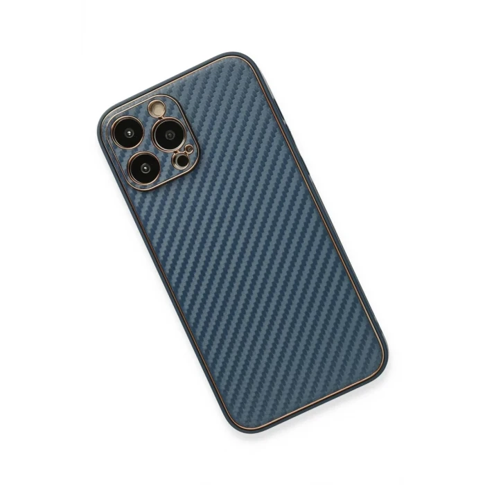Newface Apple iPhone 13 Pro Max Kılıf Coco Karbon Silikon - Mavi