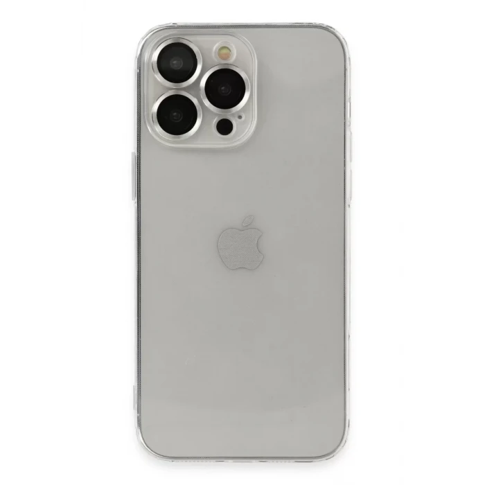Newface Apple iPhone 13 Pro Max Kılıf Luko Lens Silikon - Gümüş