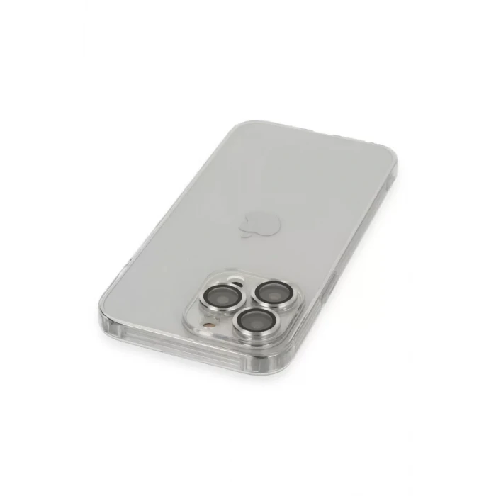 Newface Apple iPhone 13 Pro Max Kılıf Luko Lens Silikon - Gümüş