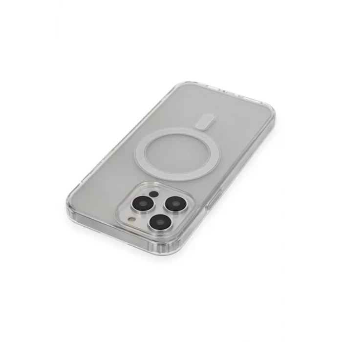 Newface Apple iPhone 13 Pro Max Kılıf Matte Şeffaf Magneticsafe - Şeffaf