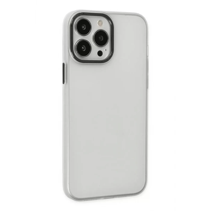 Newface Apple iPhone 13 Pro Max Kılıf Modos Metal Kapak - Şeffaf