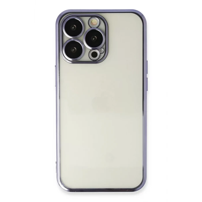 Newface Apple iPhone 13 Pro Max Kılıf Razer Lensli Silikon - Mor
