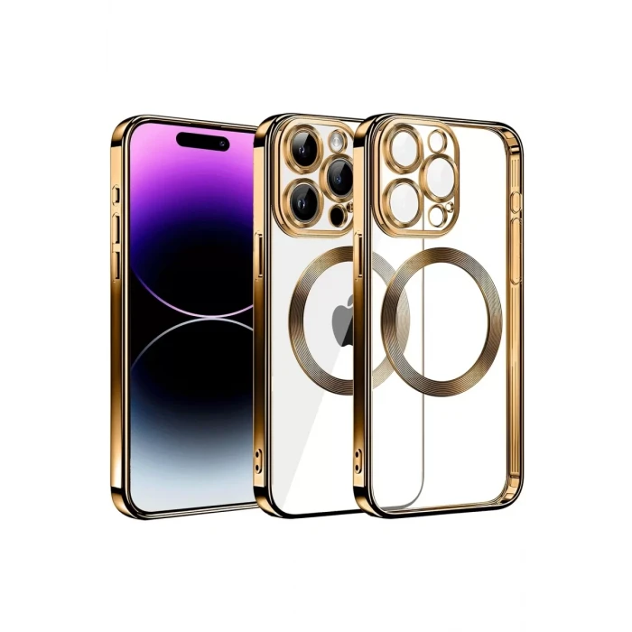 Newface Apple iPhone 13 Pro Max Kılıf Slot Silikon - Gold