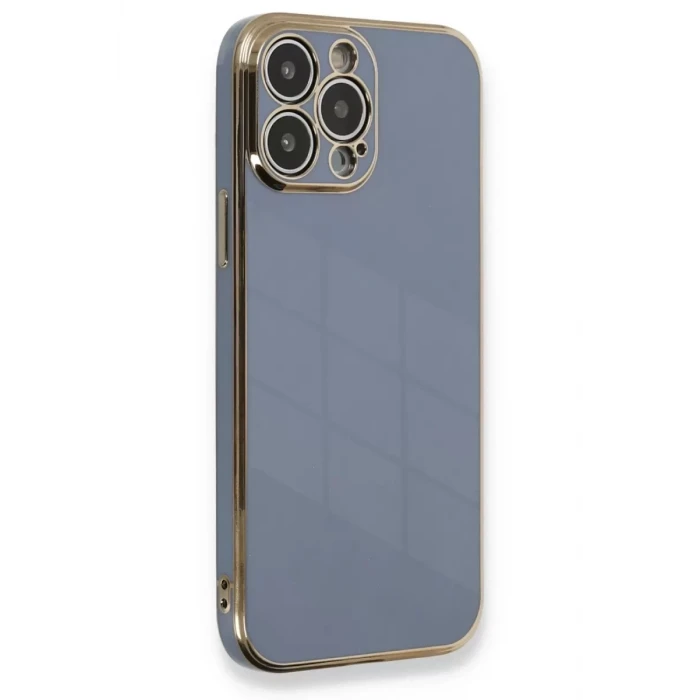 Newface Apple iPhone 13 Pro Max Kılıf Volet Silikon - Mavi