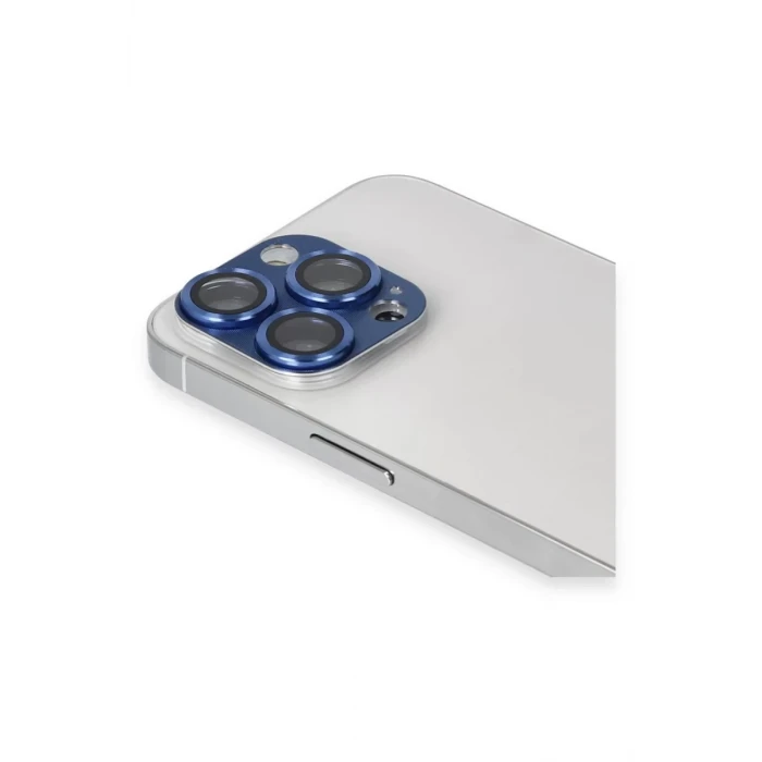 Newface Apple iPhone 13 Pro Max Pers Alüminyum Kamera Lens - Lacivert