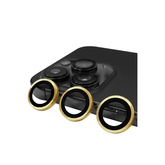 Newface Apple iPhone 13 Pro Max Raze Metal Kamera Lens - Gold