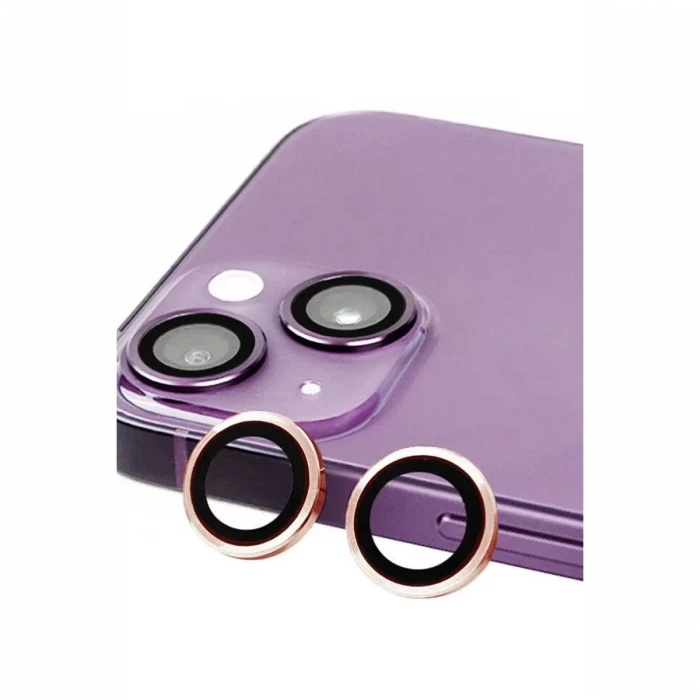 Newface Apple iPhone 13 Raze Metal Kamera Lens - Pembe