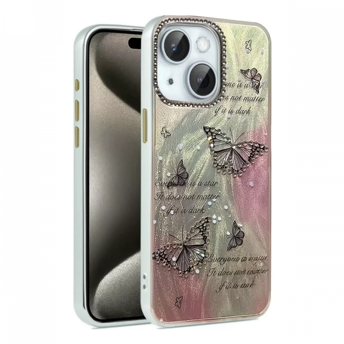 Newface Apple iPhone 14 Kılıf Blade Aynalı Desenli Kapak - Desen 6