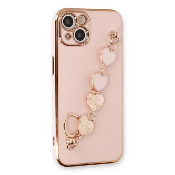 Newface Apple iPhone 14 Kılıf Esila Silikon - Pudra