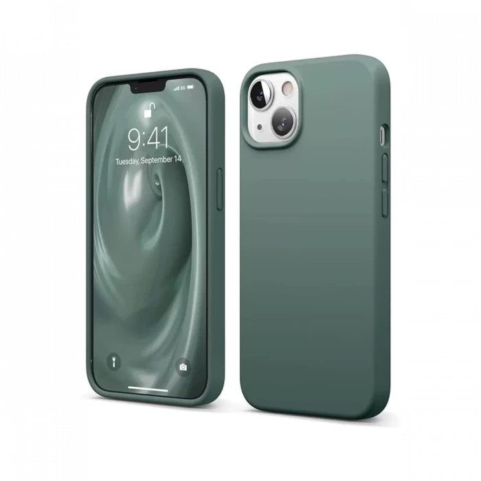 Newface Apple iPhone 14 Kılıf First Silikon - Koyu Yeşil