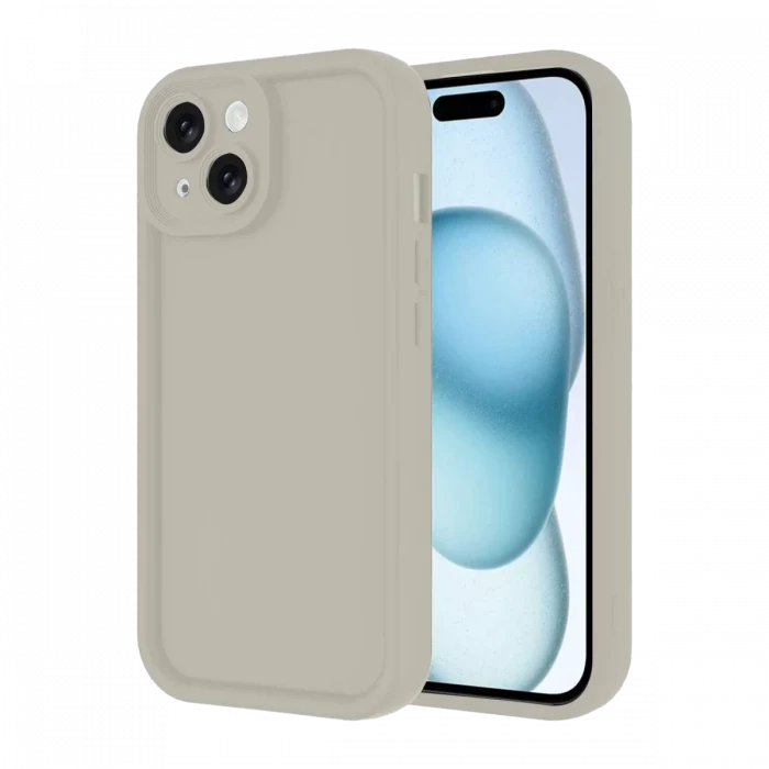 Newface Apple iPhone 14 Kılıf Viera Silikon - Krem