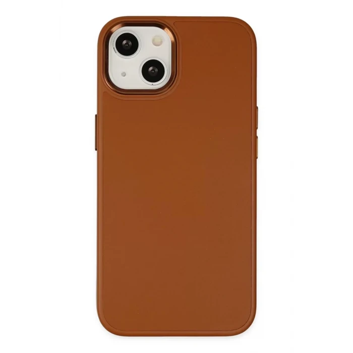 Newface Apple iPhone 14 Plus Kılıf Asya Deri Silikon - Kahverengi
