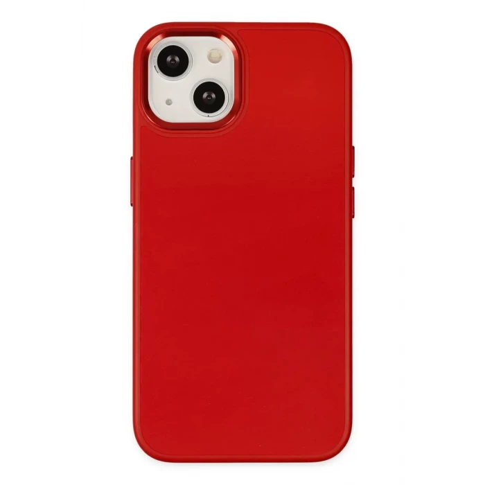 Newface Apple iPhone 14 Plus Kılıf Asya Deri Silikon - Kırmızı