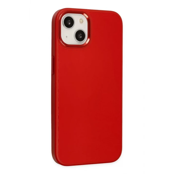 Newface Apple iPhone 14 Plus Kılıf Asya Deri Silikon - Kırmızı