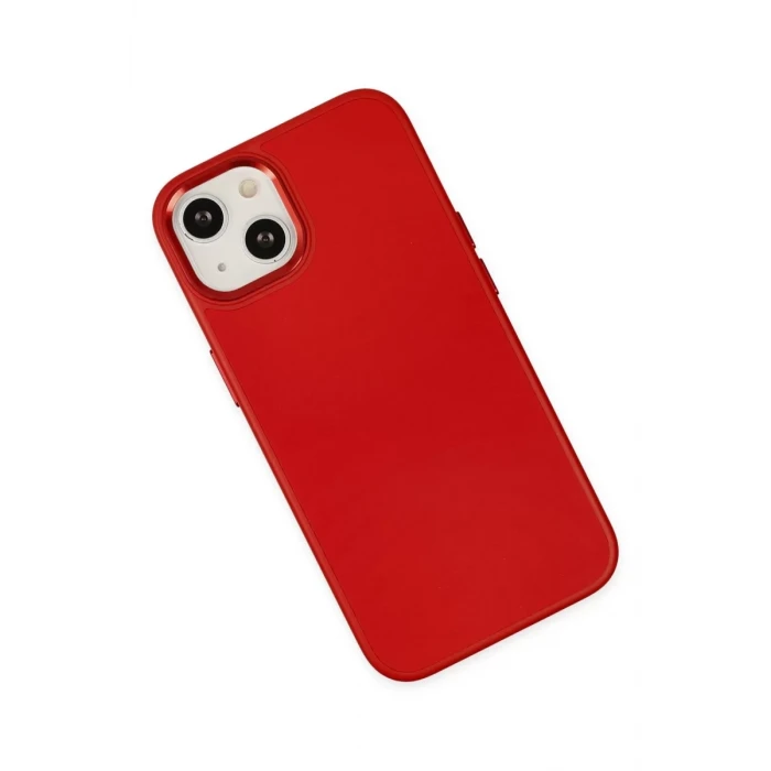 Newface Apple iPhone 14 Plus Kılıf Asya Deri Silikon - Kırmızı