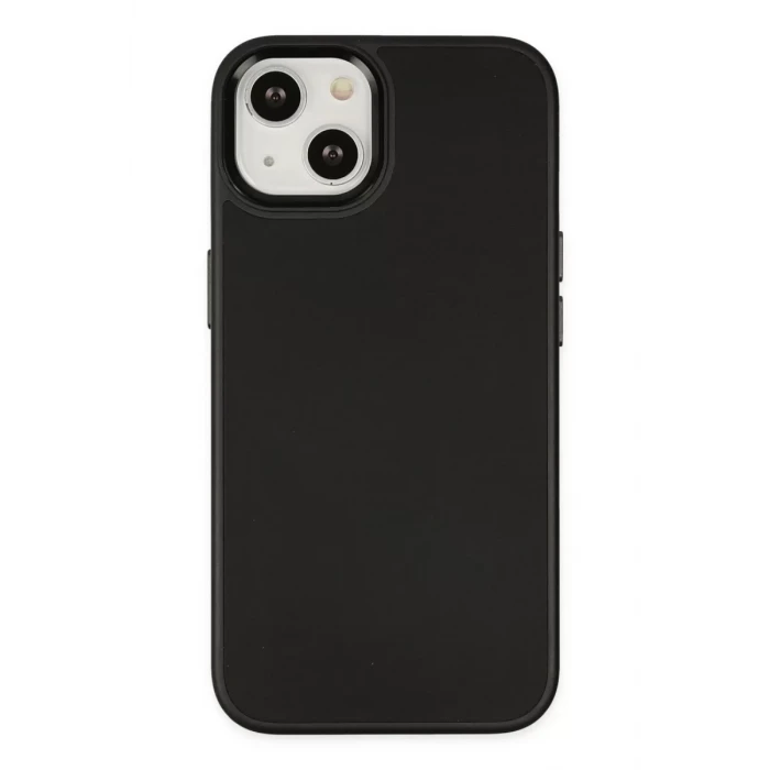 Newface Apple iPhone 14 Plus Kılıf Asya Deri Silikon - Siyah