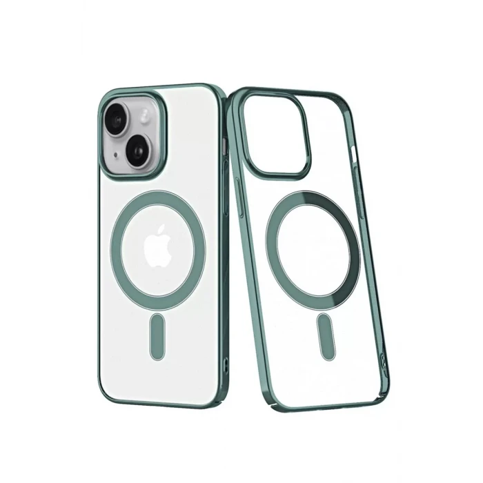 Newface Apple iPhone 14 Plus Kılıf Element Magneticsafe Sert Kapak - Köknar Yeşili