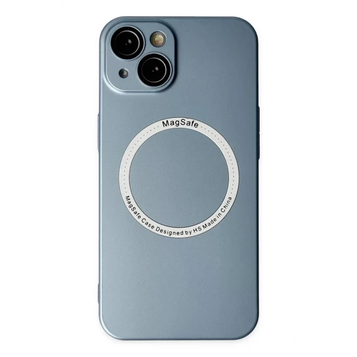 Newface Apple iPhone 14 Plus Kılıf Jack Magneticsafe Lens Silikon - Sierra Blue