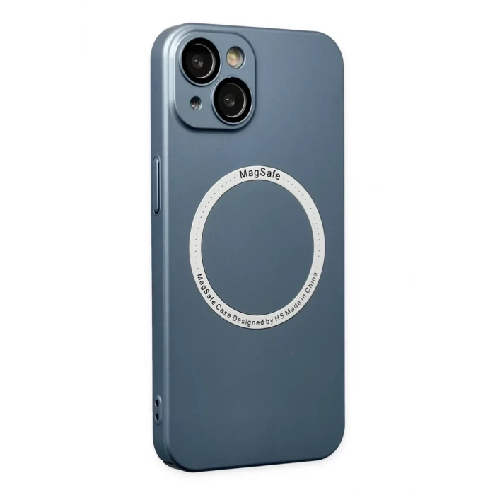 Newface Apple iPhone 14 Plus Kılıf Jack Magneticsafe Lens Silikon - Sierra Blue