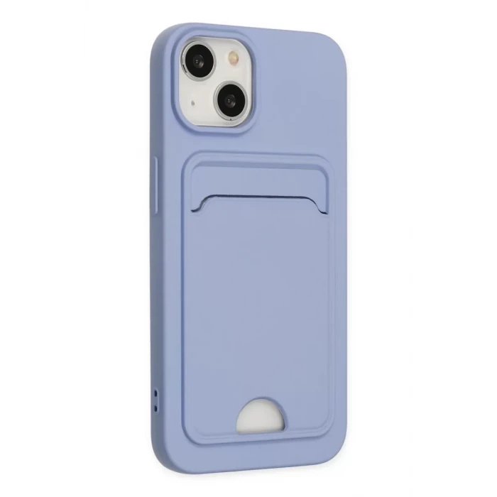 Newface Apple iPhone 14 Plus Kılıf Kelvin Kartvizitli Silikon - Lila