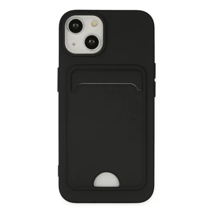 Newface Apple iPhone 14 Plus Kılıf Kelvin Kartvizitli Silikon - Siyah