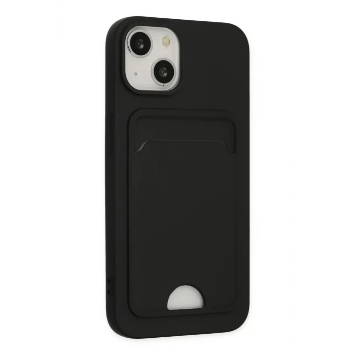 Newface Apple iPhone 14 Plus Kılıf Kelvin Kartvizitli Silikon - Siyah